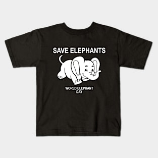 Save Elephants World Elephant Day Gift Kids T-Shirt